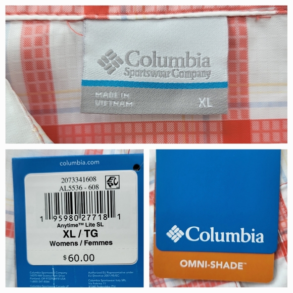 COLUMBIA Anytime Lite Sleeveless Shirt - Pink Windowpane - Size XL (NWT) - Picture 14 of 16
